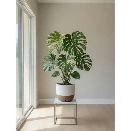 Monstera Thai Constellation in Premium Self-Watering Pot - Rare Variegated Houseplant medium