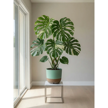 picture of a monstera thai constellation plant